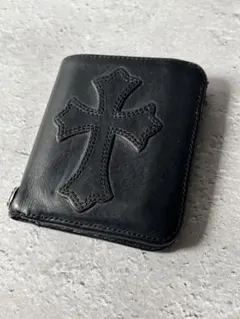 TINY ZIP/タイニージップ クロスパッチダガージップレザーウォレット