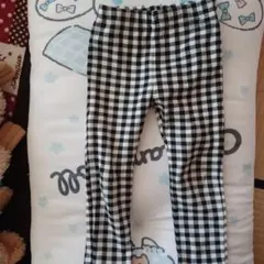 キッズ ブラック・ホワイト チェック柄 ロングパンツ