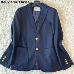人気　Deuxieme Classe ウール　紺ブレジャケット　金ボタン　36のサムネイル