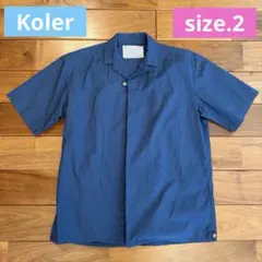 Koler カラー ブルー 半袖シャツ オープンカラー サイズ2のサムネイル
