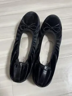 フェリシモ リブインコンフォート ベロア パンプス 23.5cm