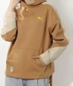 PUMA M レディース パーカー バイカラー ブラウン
