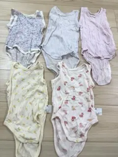 ベビーロンパース　ノースリーブ肌着　80 まとめ売り　女の子