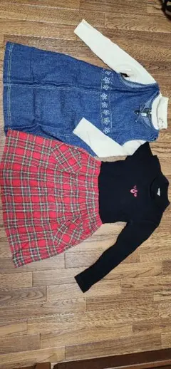 【120cm】ファミリアのドッキングワンピース等3着をセットで