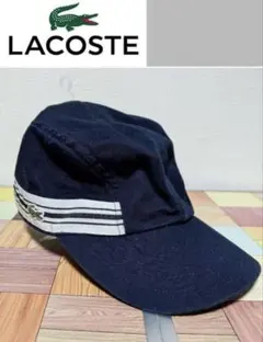 【LACOSTE】美品✨ベースボールキャップ フリーサイズ ネイビー