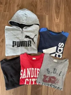 キッズまとめ売り5点　130〜150cm プーマ・アディダス他　パーカー他