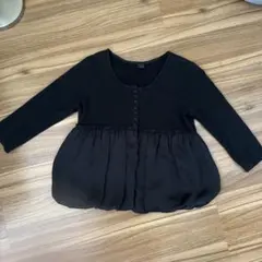 【明日7日１２時までお値引き価格】ブラック 7部袖フレアトップス