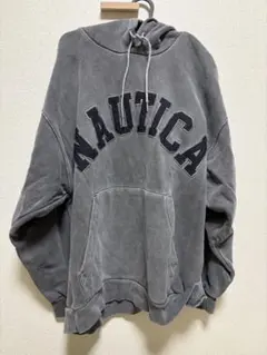 NAUTICA グレー フロントロゴ パーカーのサムネイル