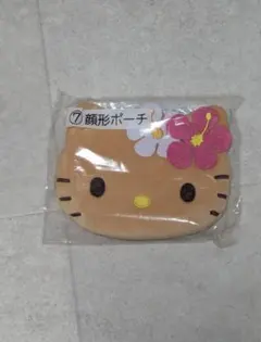 ハローキティ 日焼けキティ サンリオ当たりくじ 顔型ポーチ