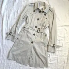 美品☆アクアスキュータム/ベージュ/ステンカラーコート/日本製/36