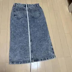 GU デニム ロングスカート 前開き スリット入り