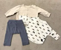 フタフタ バースデー 70 ロンT トレーナー パンツ 3枚セット 保育園 長袖