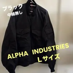 ALPHA INDUSTRIES フライトジャケット L ブラック　中綿無し