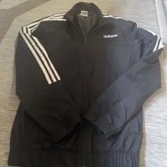adidas ブラックジャージジャケット J/L