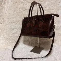 【希少】　PRINCESS　高級型押しレザーバッグ　アジアン　デッドストック品