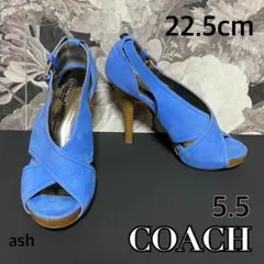 【COACH】コーチ　パンプス　スウェード　パステルブルー　5.5のサムネイル