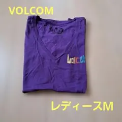 VOLCOM Vネック Tシャツ パープル レディース Mのサムネイル