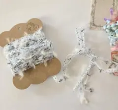ドット×英字✨ファンシーヤーン引き揃え糸素材糸　5m　NO.134