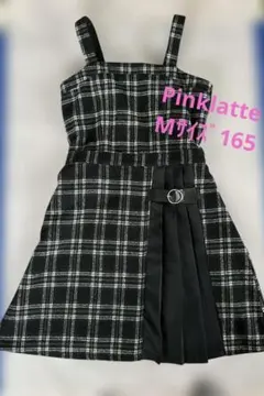 Pinklatte 黒白チェックジャンバースカートMサイズ