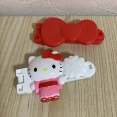 ハローキティとリボンクリップ2個セット　ハッピーセット　おもちゃ