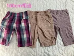 半ズボン3点セット（紫・ベージュ・チェック）