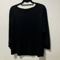 COMME CA DU MODE 黒色 レースカットソーニットセーター