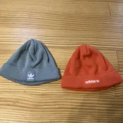 今月まで！adidas ニット帽 グレー オレンジ セット