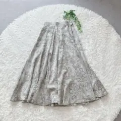 2484【レナウン】花柄ロングフレアスカート シルク混 レトロ ミセス 婦人服のサムネイル
