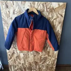 UNIQLO 130 ネイビー・オレンジ ダウンジャケット