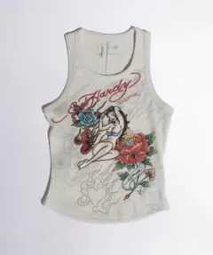 y2k】Sculptor × Ed Hardy Sheer Tank Top - メルカリ