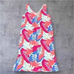 【華やか】ボタニカル 総柄 ワンピース ノースリーブ 夏物