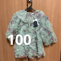 【新品】コトリ100 花柄ワンピース チュール ドレス バースデイ