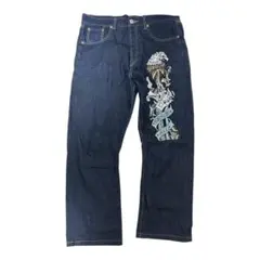 Ed Hardy ワイドレッグデニム　エドハーディ　刺繍　デニムパンツのサムネイル