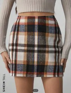 SHEIN チェック柄タイトスカート JP-M