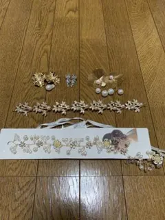 ウェディング　ヘアアクセサリーセット、ピアス