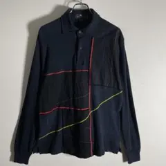 【イタリア製】ETRO エトロ 長袖ポロシャツ パッチワーク L 紺 三陽商会のサムネイル