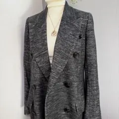 セオリーリュクス　コットンウール ロングコート 軽量 ブラック