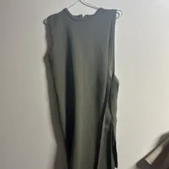 ノースリーブカットソーワンピース オリーブグリーン