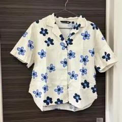 マリメッコ ユニクロ リネンブレンドオープンカラーシャツ