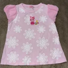 ホットビスケッツ 花柄Tシャツ 110cm ピンク