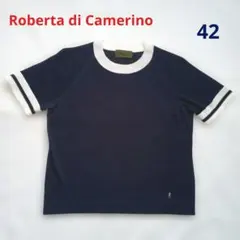 Roberta di Camerino★サマー ニット 半袖 ★ネイビー ★42のサムネイル