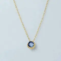 タンザナイト ネックレス 月モチーフ S925 プラチナコート 一粒石 216N
