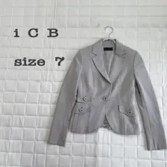 .iCB グレー テーラードジャケット サイズ7 カジュアルビジネス