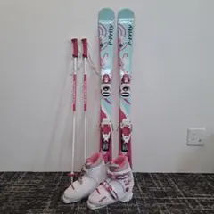 お値下げ‼️子供用スキー板 ストック ブーツ おまけ付き♪ ジュニア 女の子 スキーセット 板120cm ストック90cm ブーツ