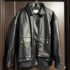 Java コラボ　フェイクレザーオーバーサイズ　ブルゾン