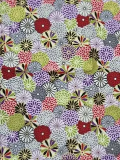 和柄ハギレ　和華模様（黒系）