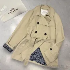 コーチ｜美品✨【鑑定済み】トレンチコート｜ミドル丈｜シグネチャー｜ベージュ｜Mのサムネイル