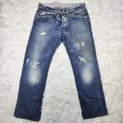 リプレイ ダメージ加工 ストレートデニム