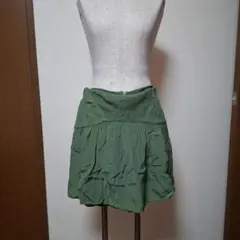 ZARA BASIC COLLECTION フレアスカート カーキ Mのサムネイル
