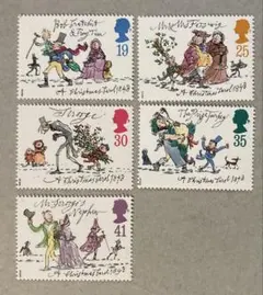 外国未使用切手　イギリス5種　クリスマス